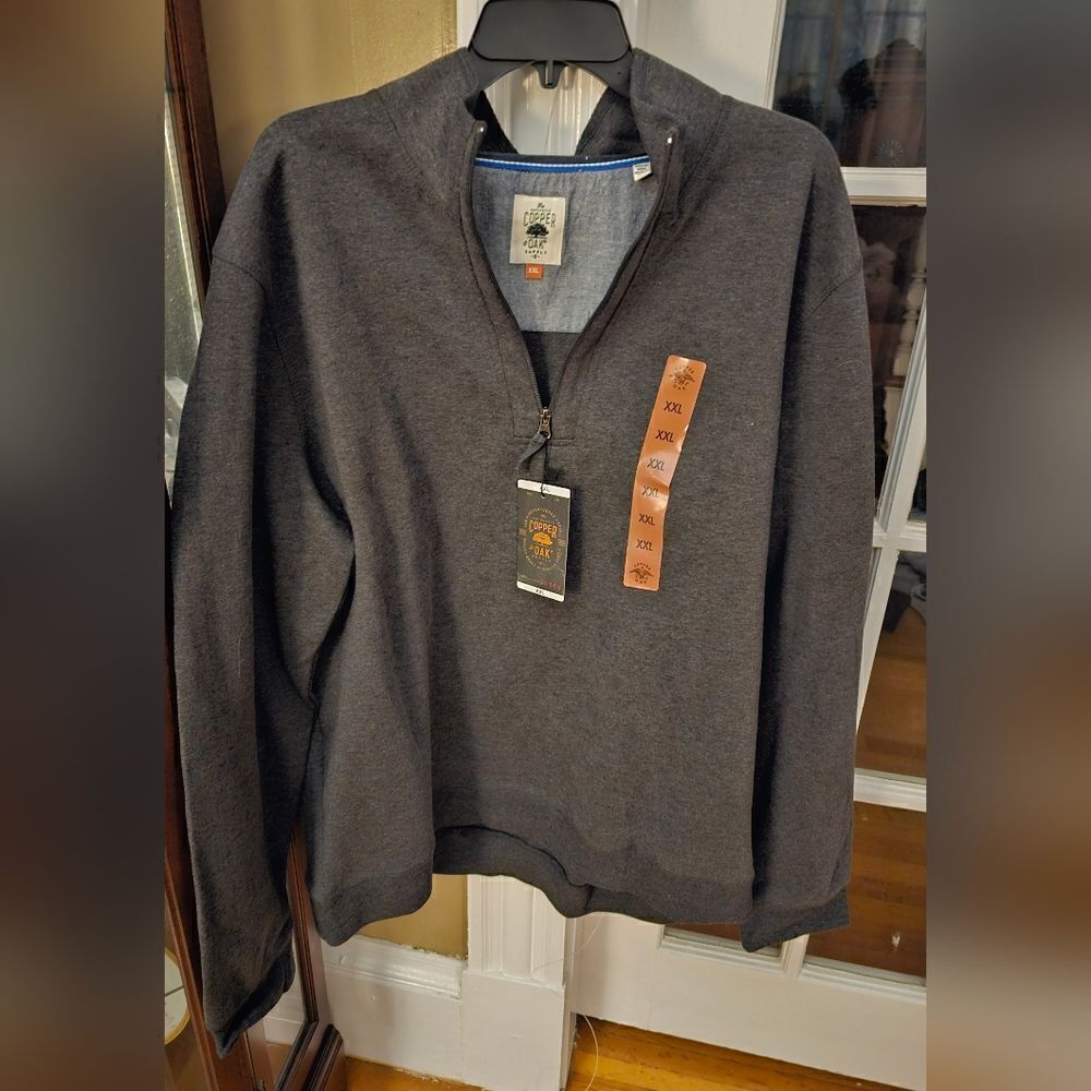 NWT Authentic Copper & Oak Supply 3/4 zipper pullover